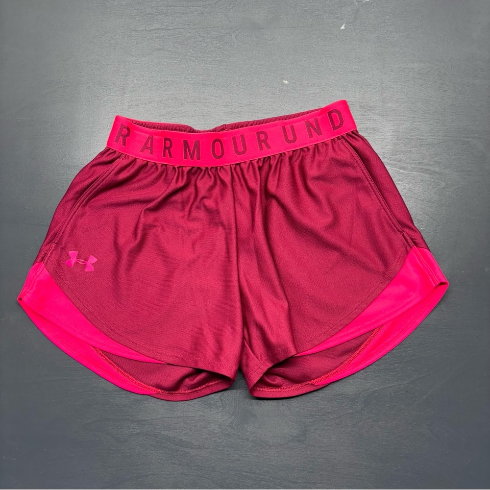 Under Armor Girl Play Up Shorts Pink Sz XS